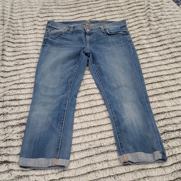 7 for all mankind skinny crop & roll jeans sz 27 - Picture 3 of 10
